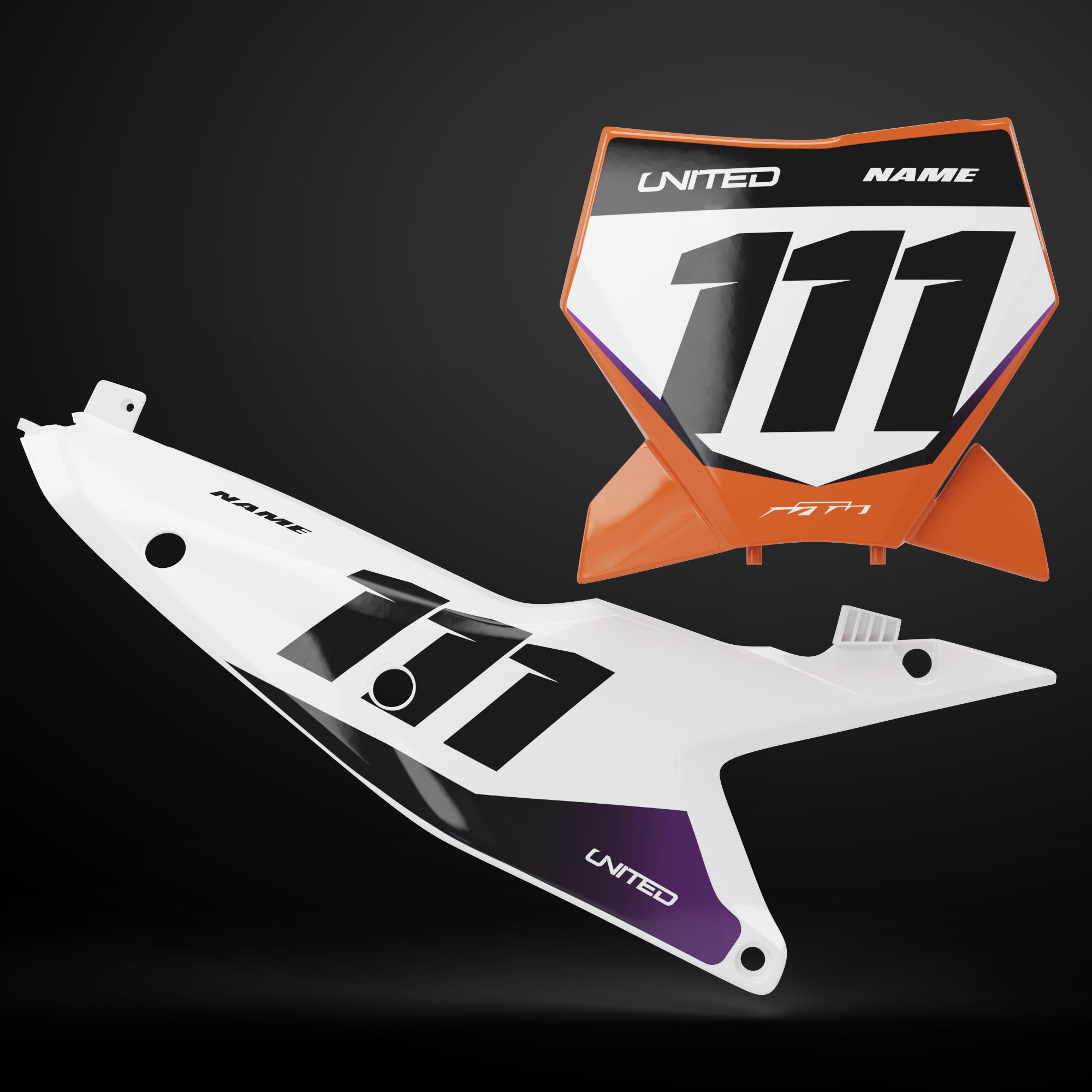 Custom Number Plate Graphics For KTM 85 (2006-2012) – Fader Style By Motoxart